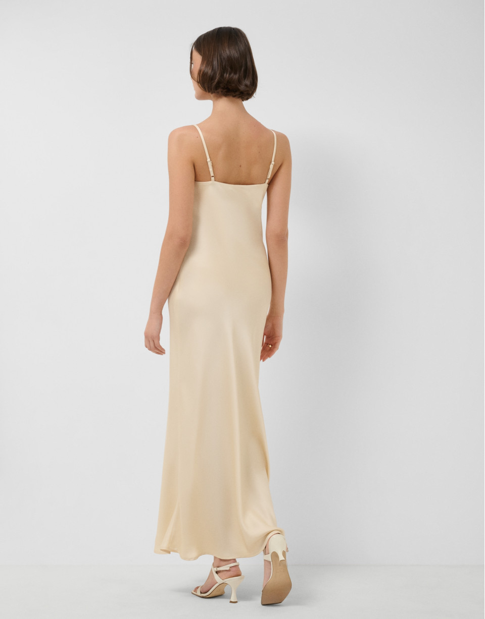 Beige strappy slip dress - Woman - SS2026 | Roberto Verino