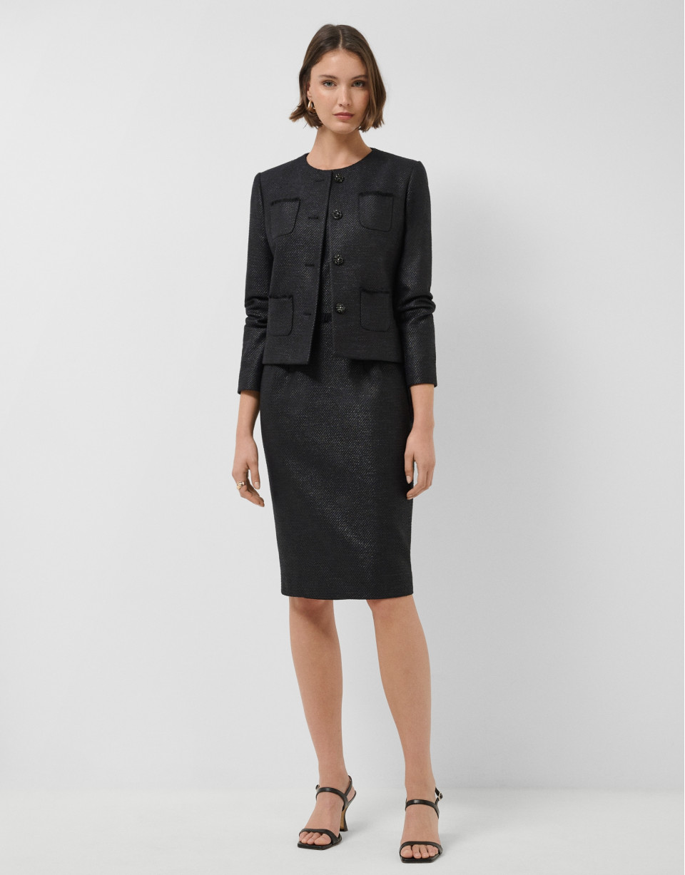 Short black woven jacket - Woman - SS2026 | Roberto Verino
