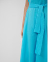 Vestido midi sin mangas ramio azul turquesa | Roberto Verino