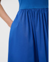 Vestido en tejido combinado punto y algodón azul | Roberto Verino