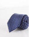 Blue tie with white dots 