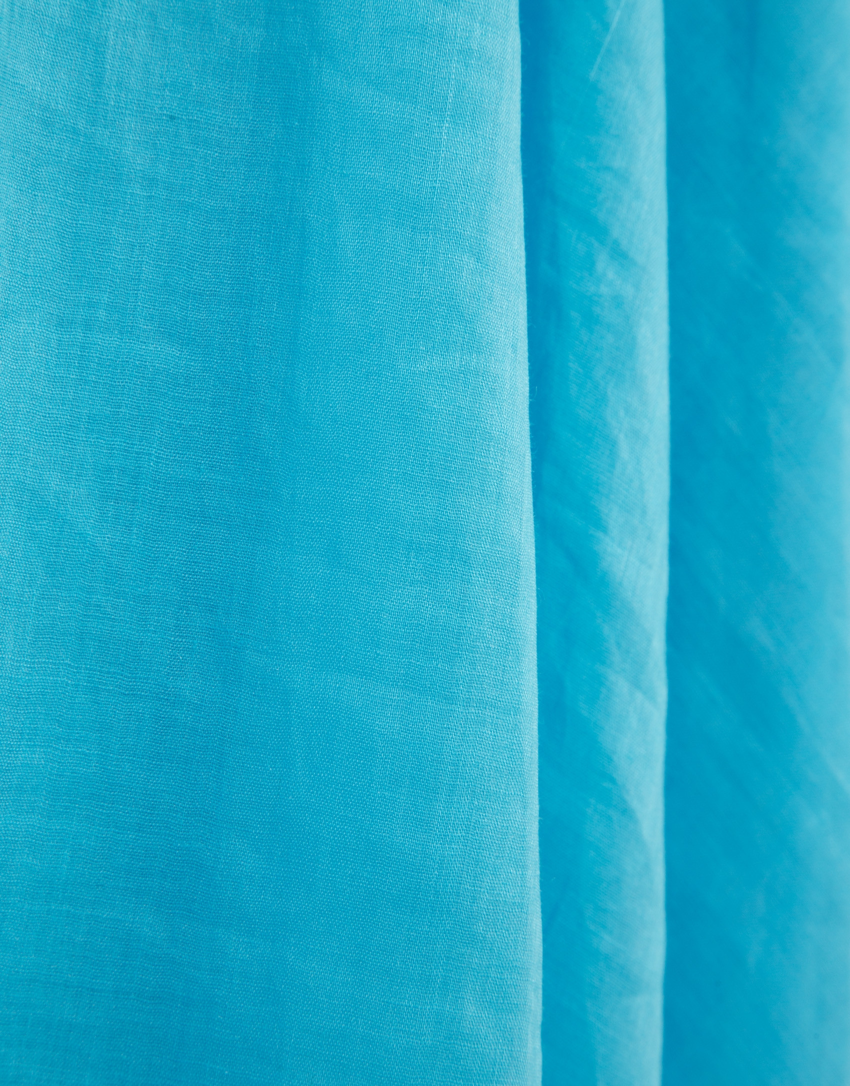 Turquoise blue ramie sleeveless midi dress | Roberto Verino