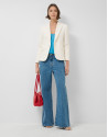 Short white shiny weave jacket - Woman - SS2026 | Roberto Verino
