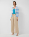 Horizontal striped cardigan in shades of blue | Roberto Verino