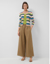 Multicoloured horizontal striped knit cardigan | Roberto Verino