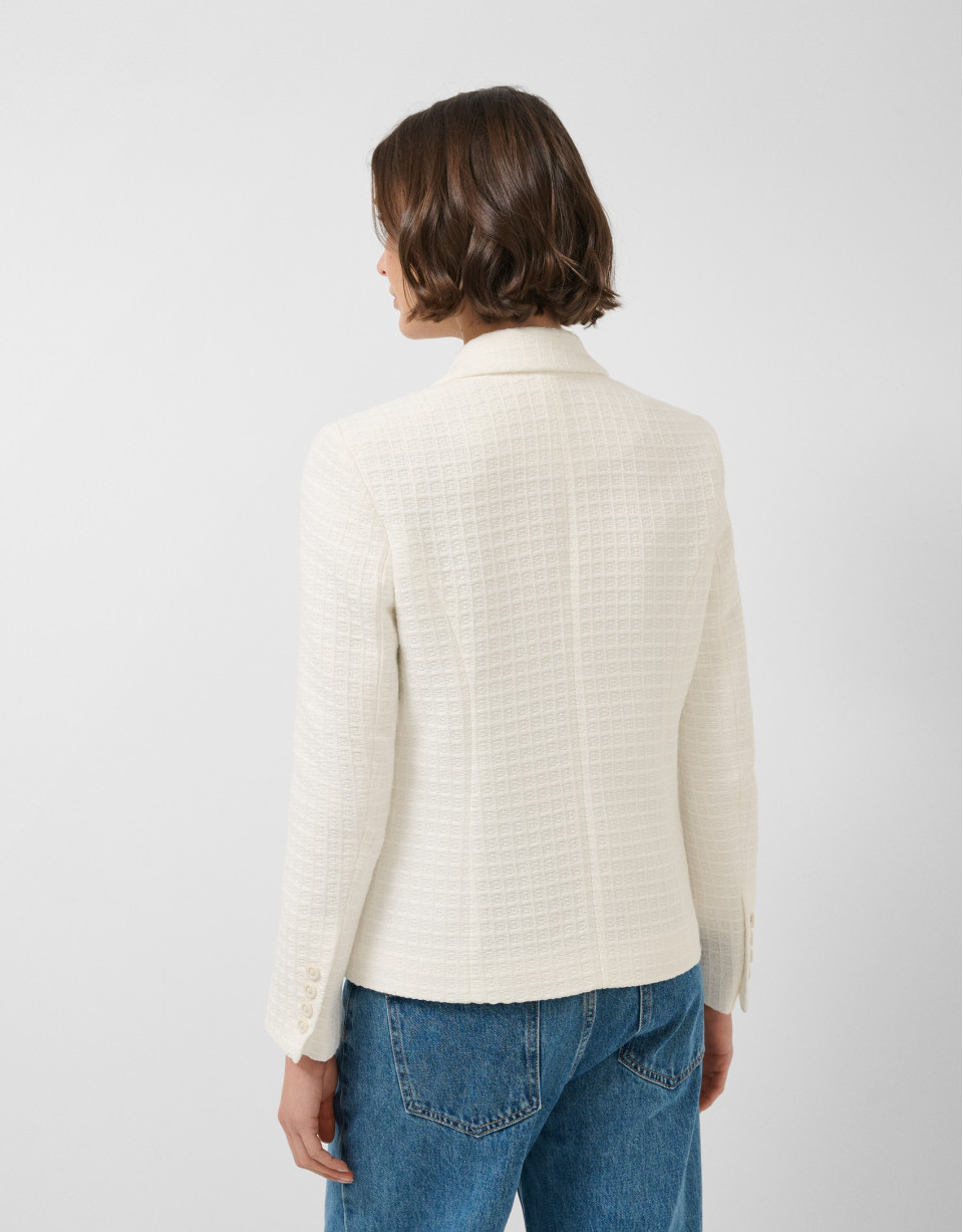 Short white shiny weave jacket - Woman - SS2026 | Roberto Verino