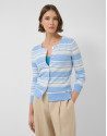 Horizontal striped cardigan in shades of blue | Roberto Verino