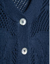 Short-sleeved jacket with navy blue floral ... | Roberto Verino
