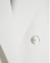 Off-white linen blend double-breasted jacket | Roberto Verino
