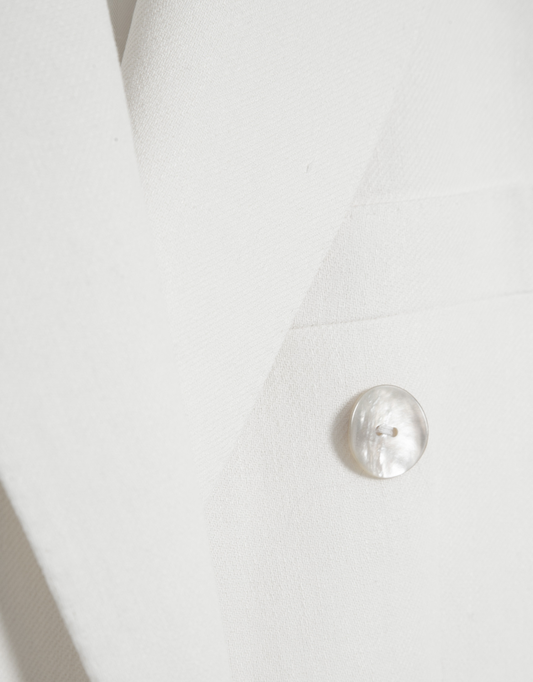 Off-white linen blend double-breasted jacket | Roberto Verino