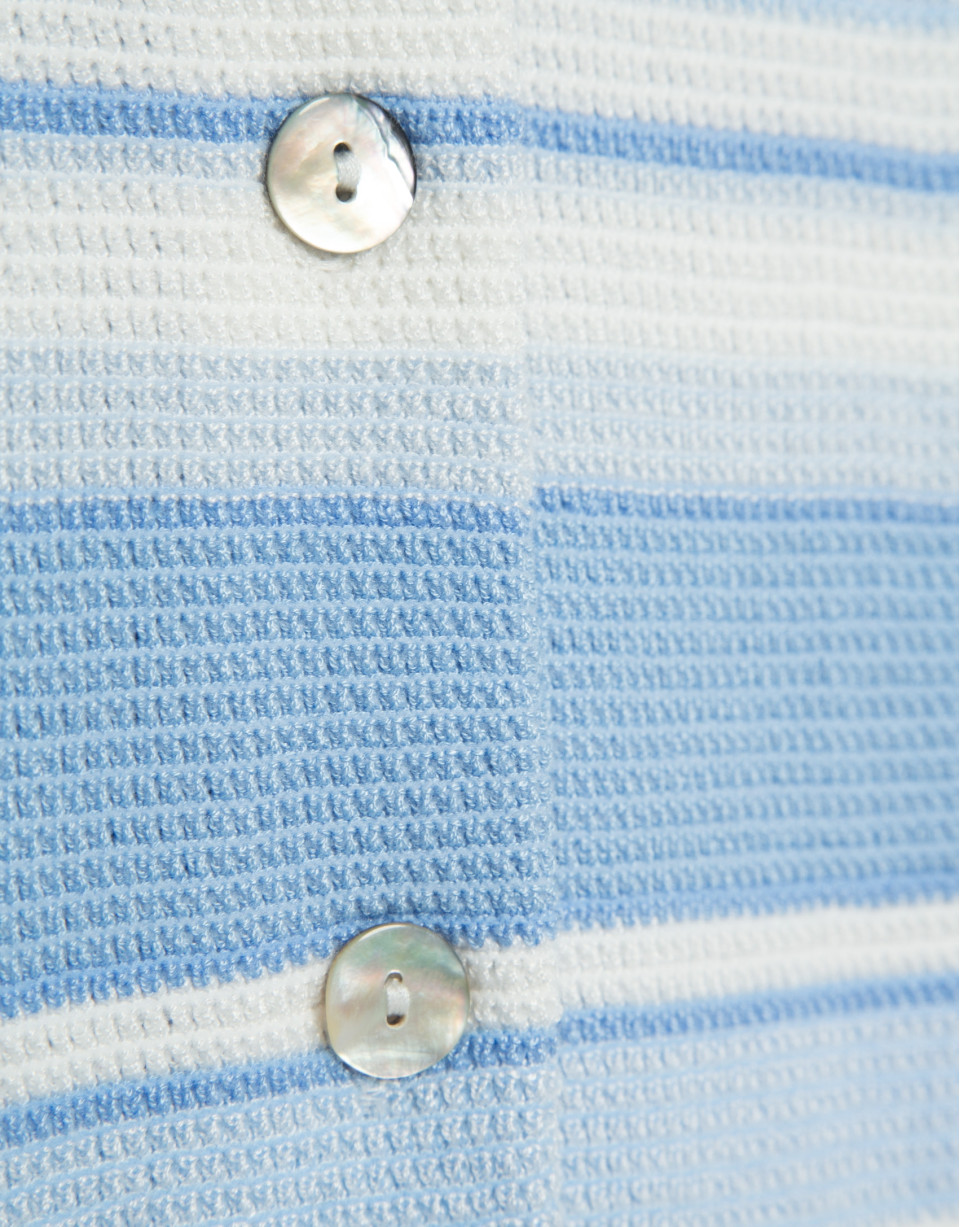Horizontal striped cardigan in shades of blue | Roberto Verino