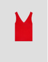 Red ribbed armhole top - Woman - SS2026 | Roberto Verino