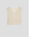 Beige vest-style top with textured knit - Woman | Roberto Verino