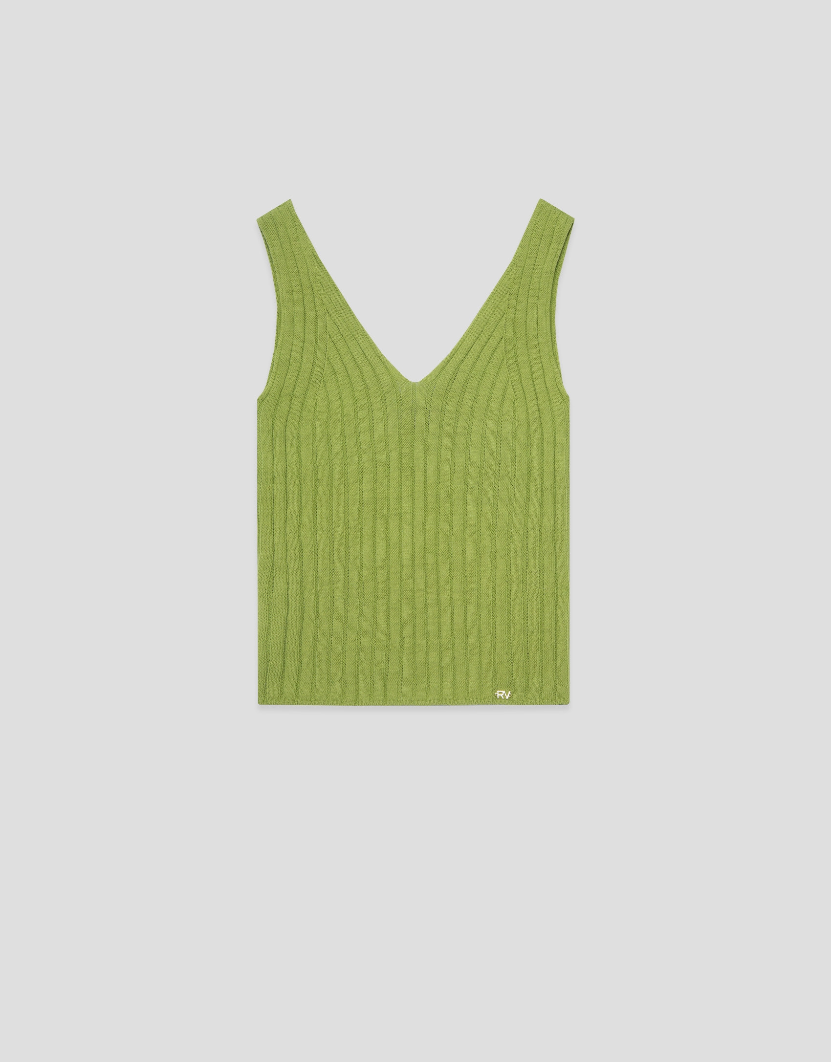 Green ribbed armhole top - Woman - SS2026 | Roberto Verino