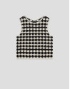 Beige and black mosaic knit crop top - Woman | Roberto Verino