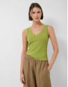 Green ribbed armhole top - Woman - SS2026 | Roberto Verino
