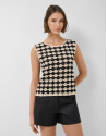 Beige and black mosaic knit crop top - Woman | Roberto Verino