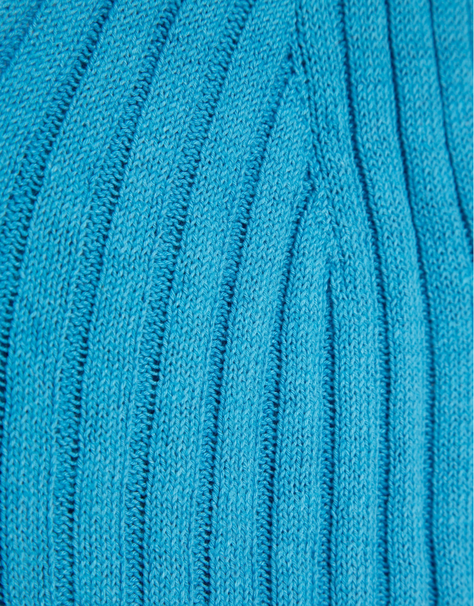 Blue ribbed armhole top - Woman - SS2026 | Roberto Verino