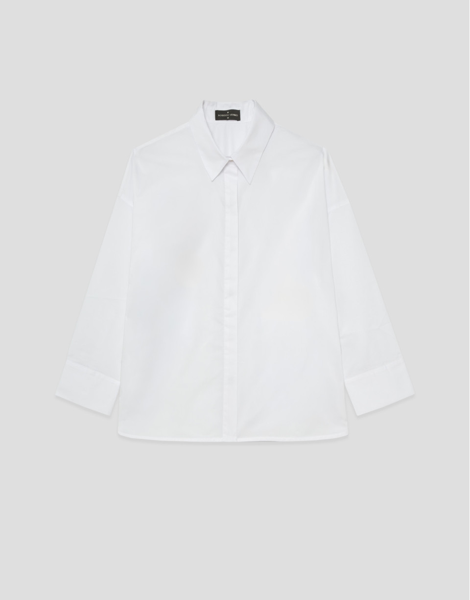 Oversized white shirt with raglan sleeves | Roberto Verino