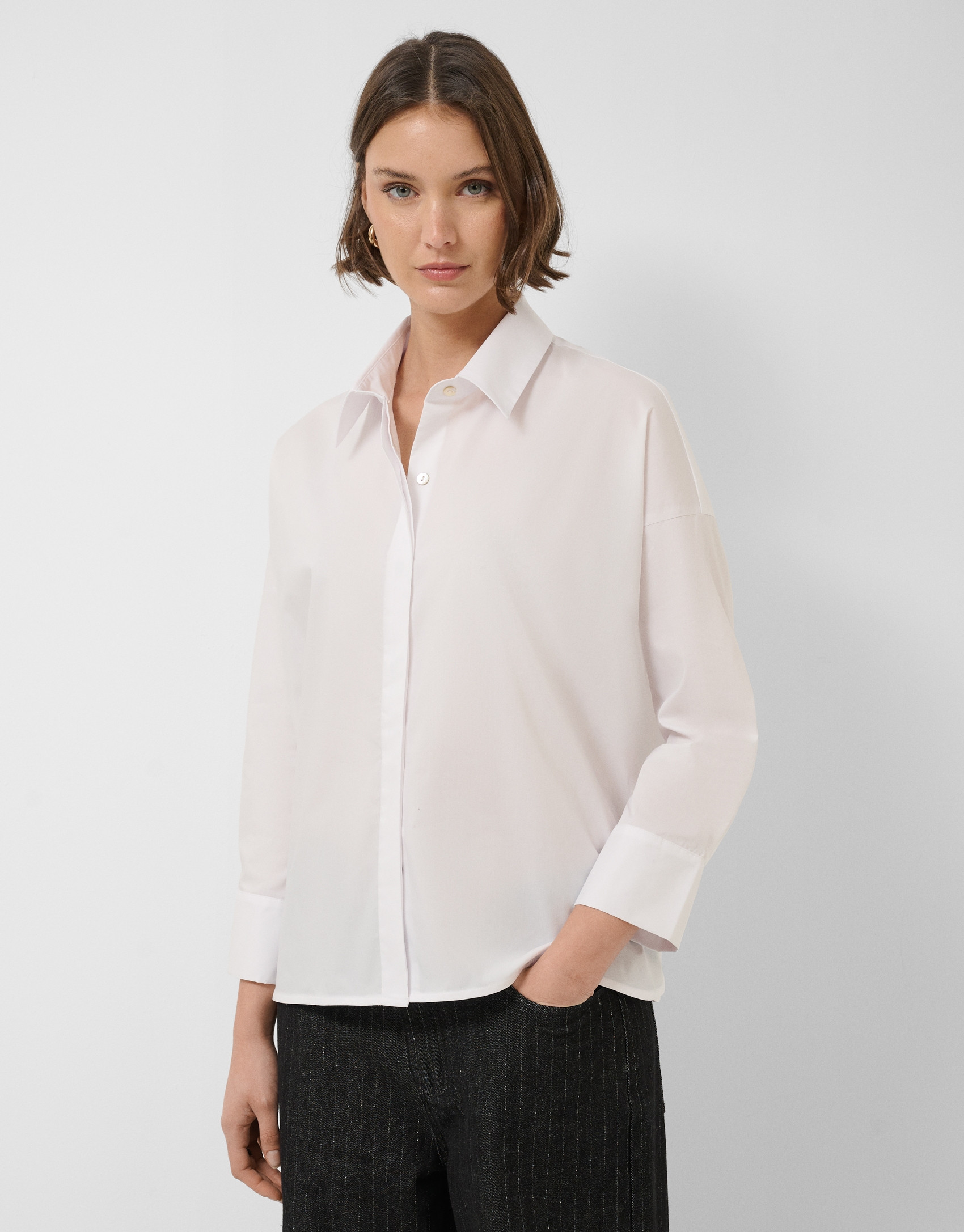 Oversized white shirt with raglan sleeves | Roberto Verino
