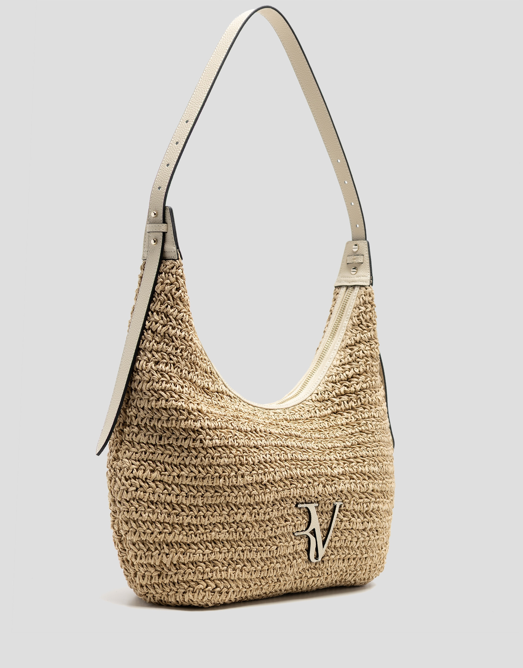 Jimena Hobo shoulder bag in ecru - Woman | Roberto Verino