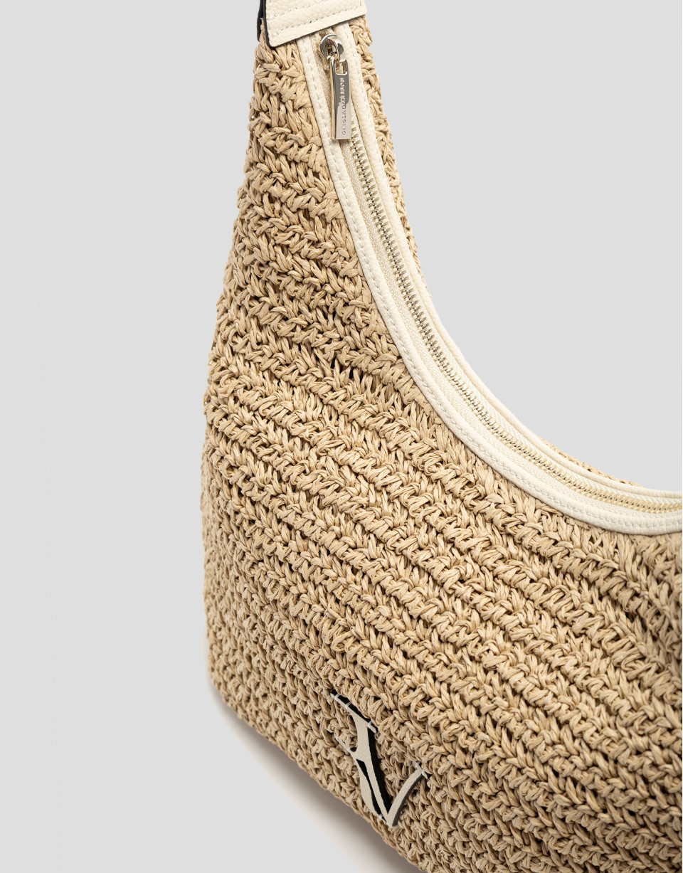 Jimena Hobo shoulder bag in ecru - Woman | Roberto Verino