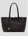 Paola Shopper shoulder bag in brown knotted ... | Roberto Verino