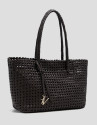 Paola Shopper shoulder bag in brown knotted ... | Roberto Verino
