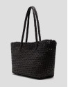 Paola Shopper shoulder bag in brown knotted ... | Roberto Verino