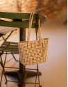 Paola Mini Shopper shoulder bag in ecru ... | Roberto Verino
