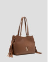 Bolso de hombro Cleo Hobo piel cámel - Mujer | Roberto Verino