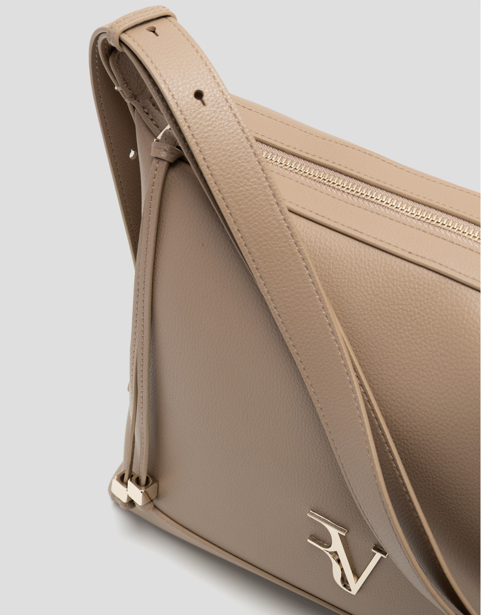 Lila camel leather hobo bag - Woman - SS2026 | Roberto Verino