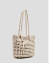 Paola Mini Shopper shoulder bag in ecru ... | Roberto Verino