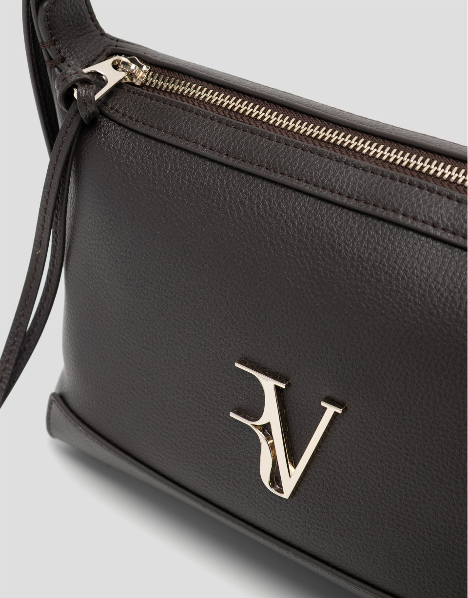 Lila shoulder bag in dark brown leather - Woman | Roberto Verino