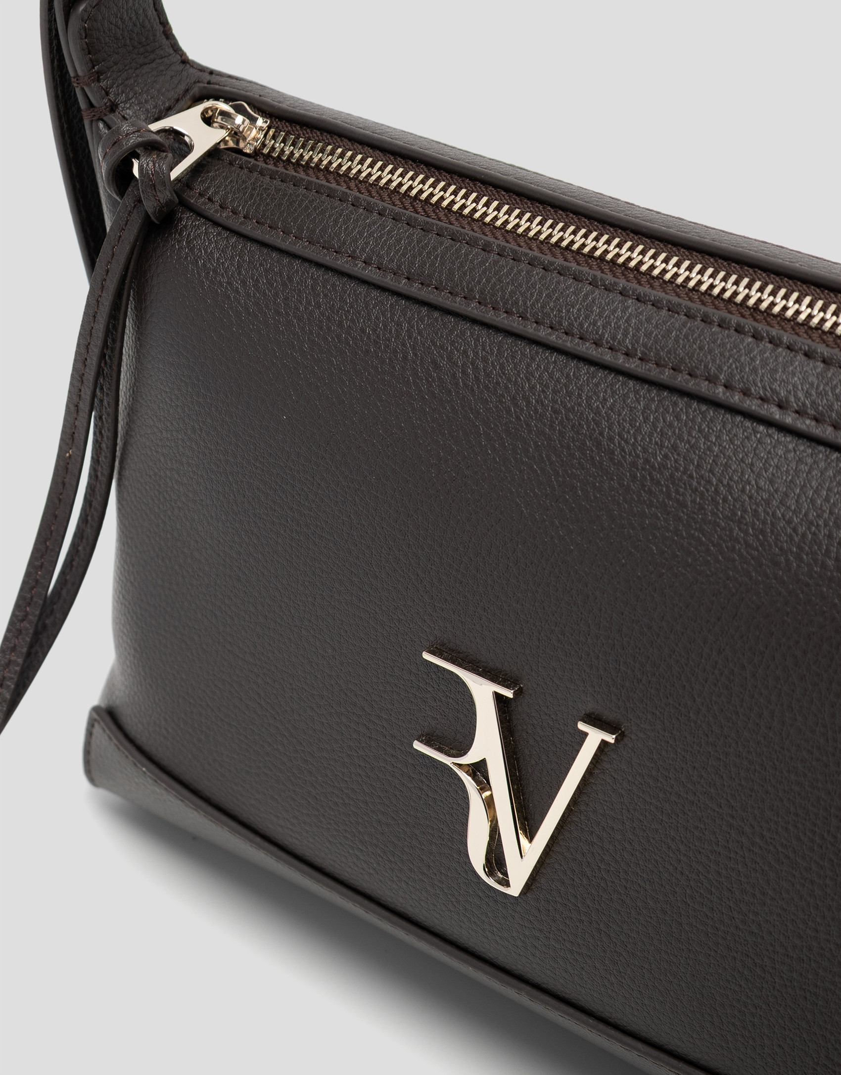 Lila shoulder bag in dark brown leather - Woman | Roberto Verino