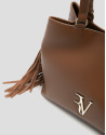 Bolso de hombro Cleo Hobo piel cámel - Mujer | Roberto Verino