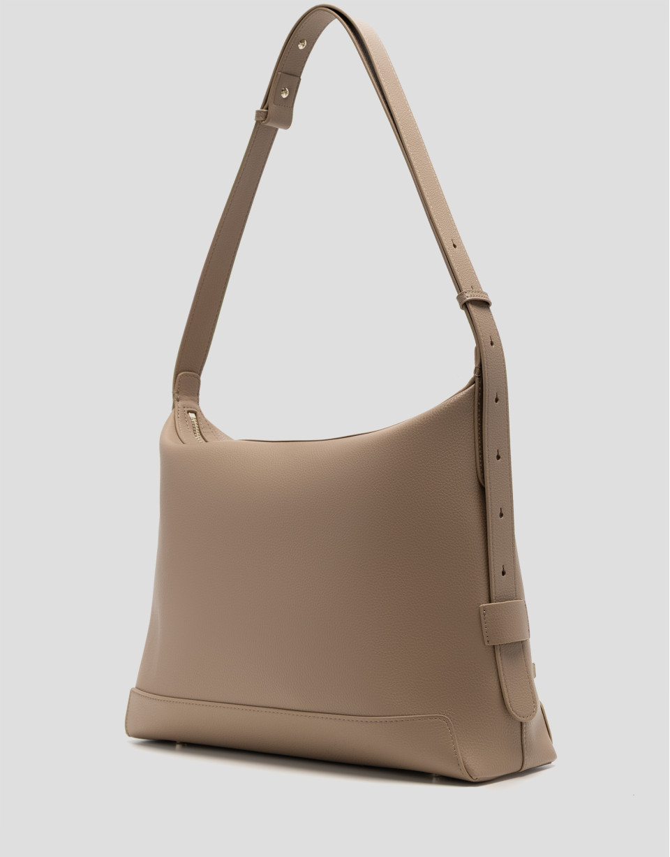 Lila camel leather hobo bag - Woman - SS2026 | Roberto Verino