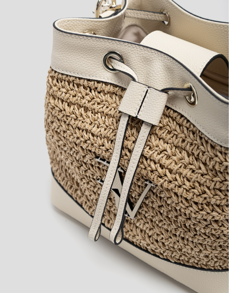 Bolso de mano Jimena Bucket crudo - Mujer | Roberto Verino