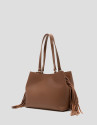 Bolso de hombro Cleo Hobo piel cámel - Mujer | Roberto Verino