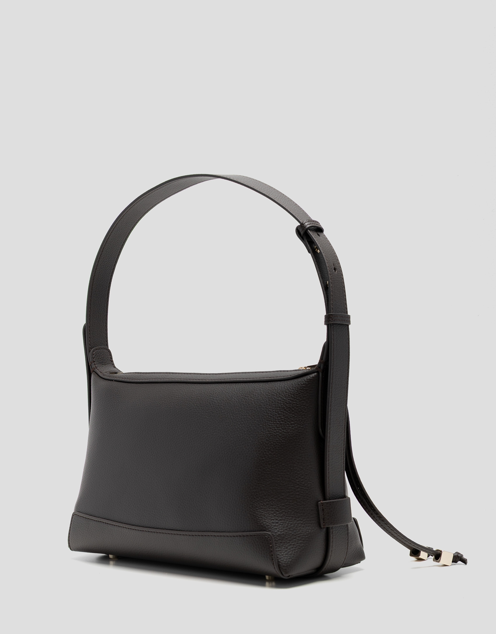 Lila shoulder bag in dark brown leather - Woman | Roberto Verino