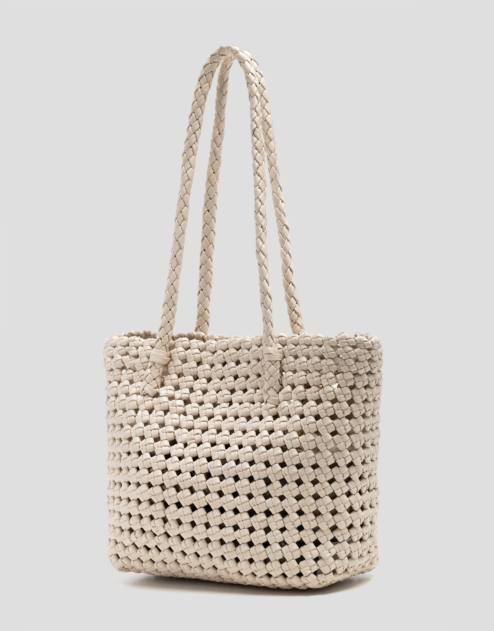 Paola Mini Shopper shoulder bag in ecru ... | Roberto Verino