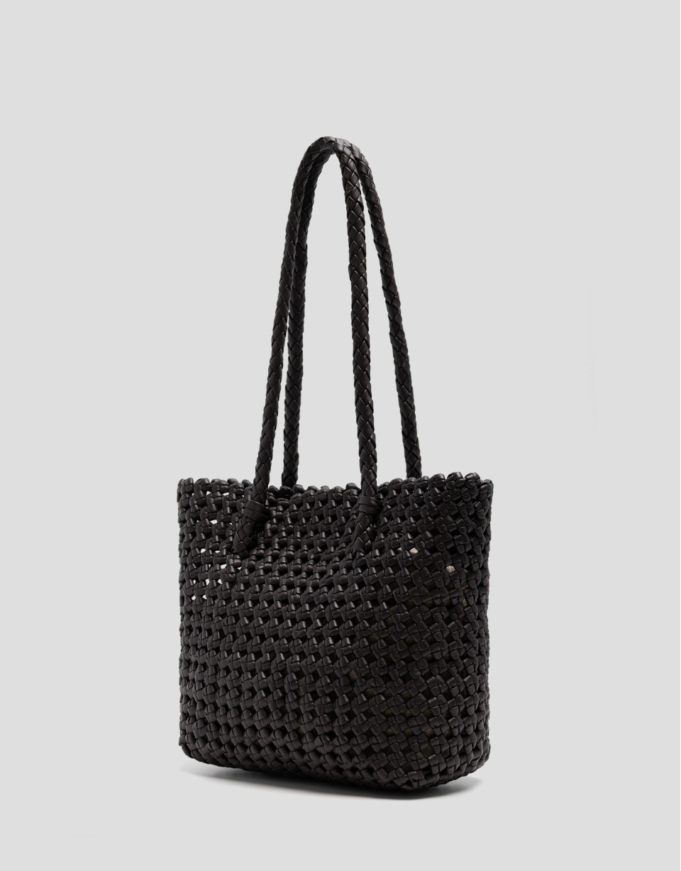 Paola Mini Shopper knotted leather shoulder ... | Roberto Verino