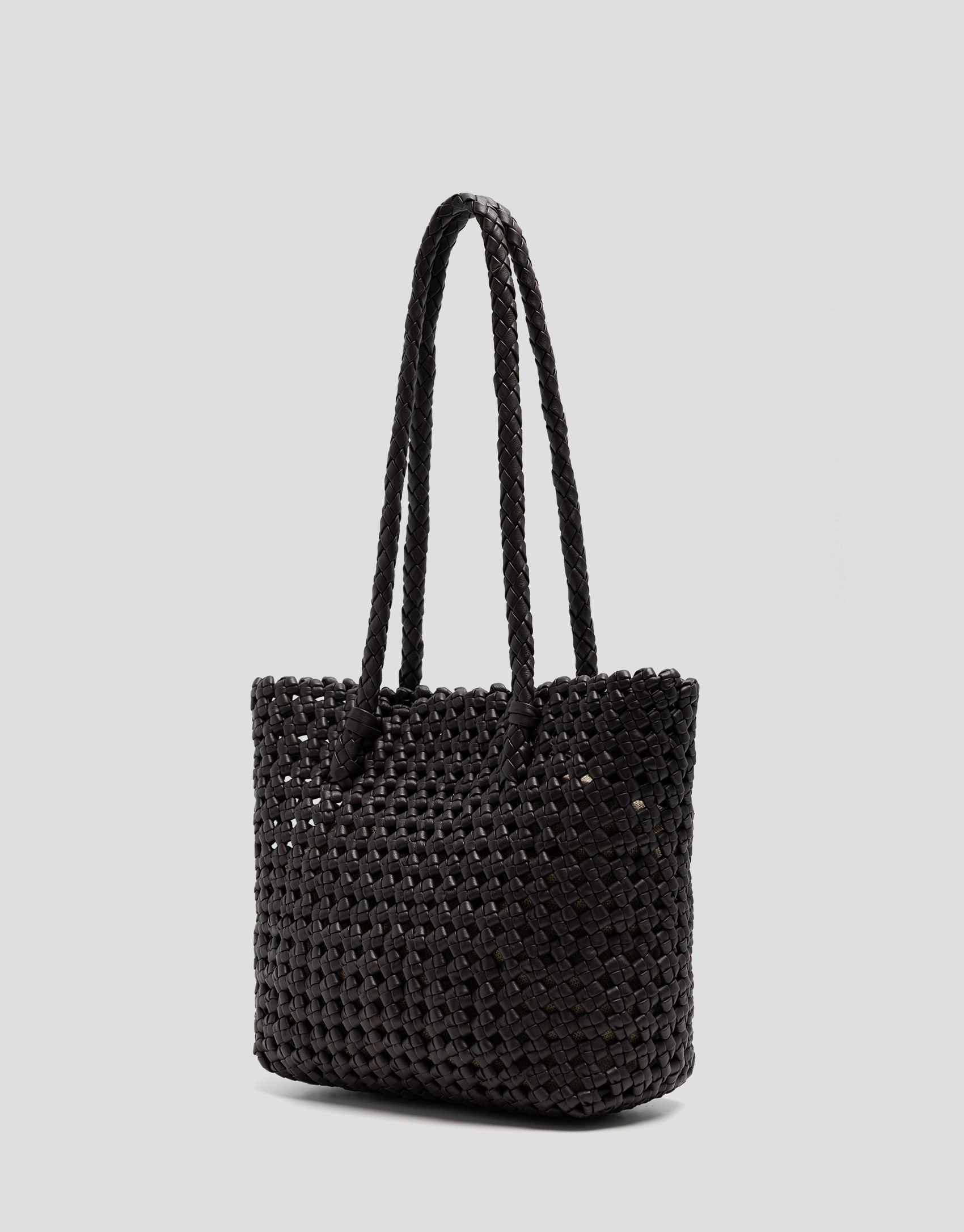 Paola Mini Shopper knotted leather shoulder ... | Roberto Verino