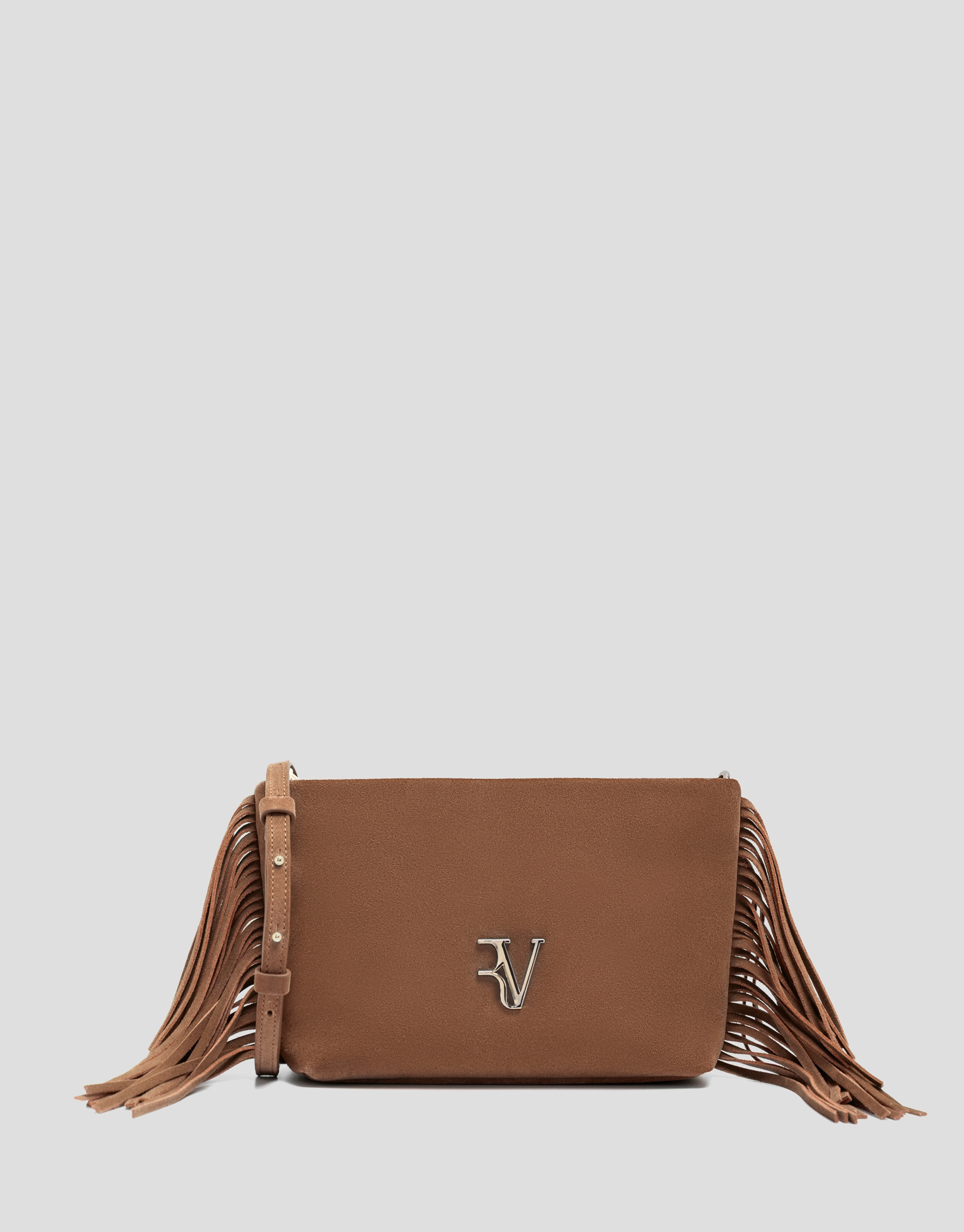 Cleo camel suede shoulder bag - Woman - SS2026 | Roberto Verino