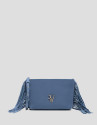 Cleo blue suede shoulder bag - Woman - SS2026 | Roberto Verino