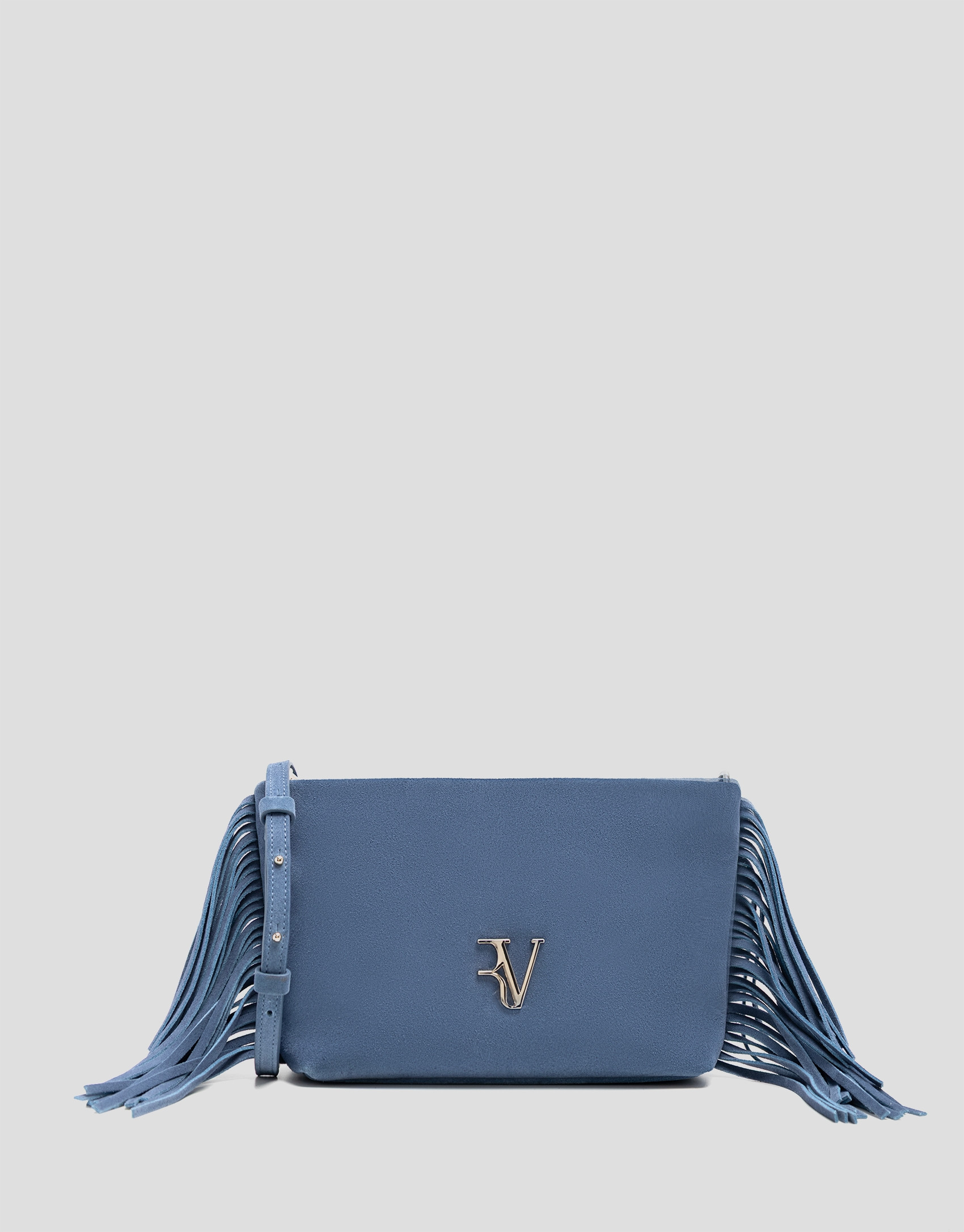 Cleo blue suede shoulder bag - Woman - SS2026 | Roberto Verino