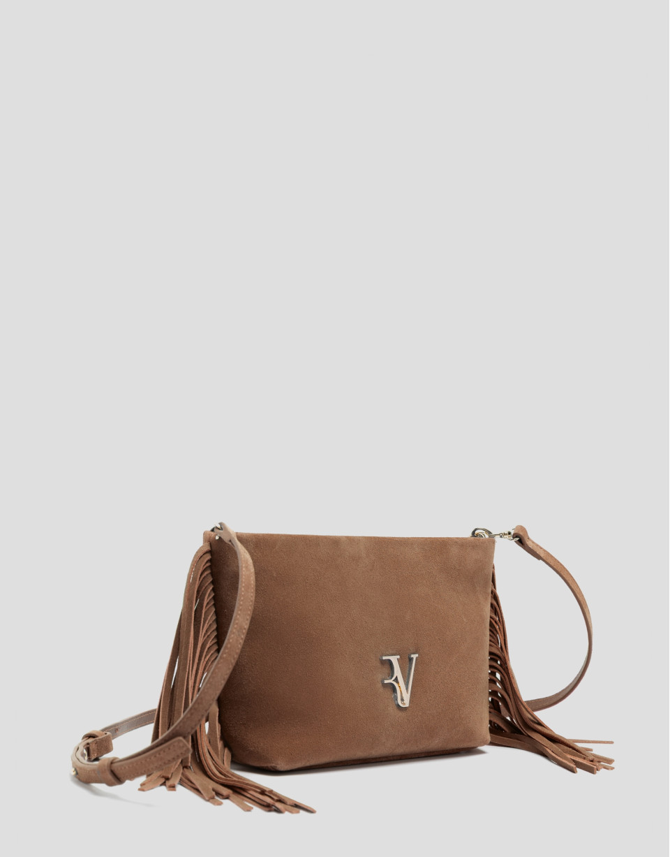 Cleo camel suede shoulder bag - Woman - SS2026 | Roberto Verino