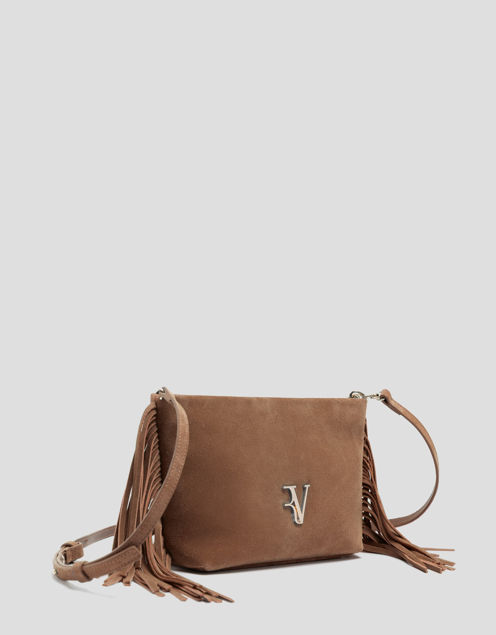 Cleo camel suede shoulder bag - Woman - SS2026 | Roberto Verino