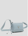 Lila mini shoulder bag in light blue leather | Roberto Verino