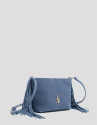 Cleo blue suede shoulder bag - Woman - SS2026 | Roberto Verino